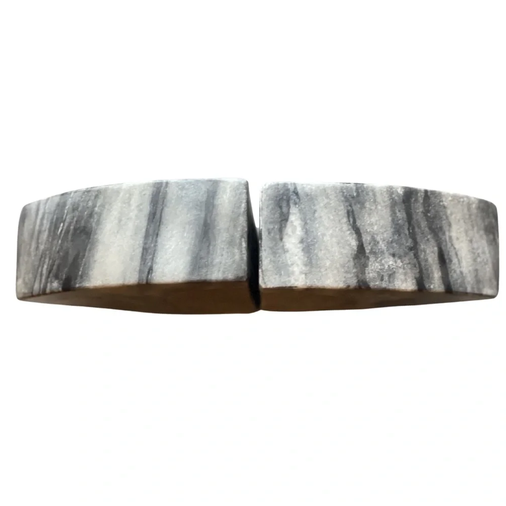 Gray and Gold Marble Bookends